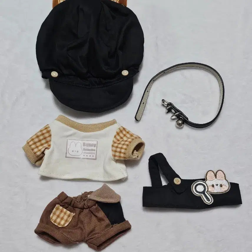 [BUNJANG] 20cm Rabbit Detective Outfit Set / 20cm 솜이형옷 토끼탐정 세트