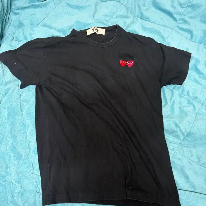 [BUNJANG] Comme des Garçons Double Heart Patch T-Shirt XL / 꼼데가르송 더블 와펜 반팔 xl