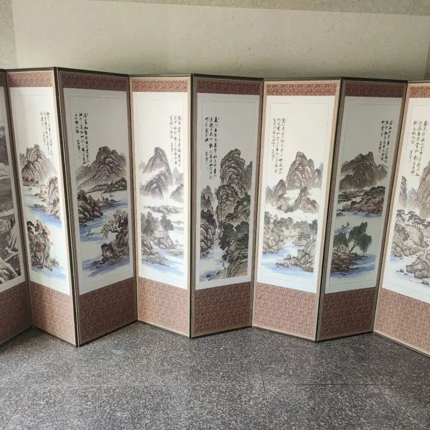[BUNJANG] Eight-Panel Folding Screen with Landscape Painting / 8폭병풍