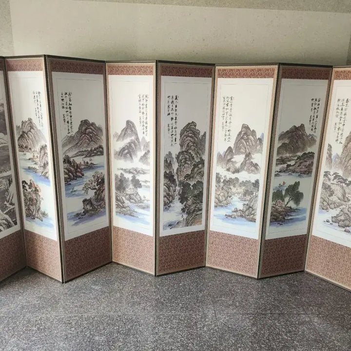 [BUNJANG] Eight-Panel Folding Screen with Landscape Painting / 8폭병풍