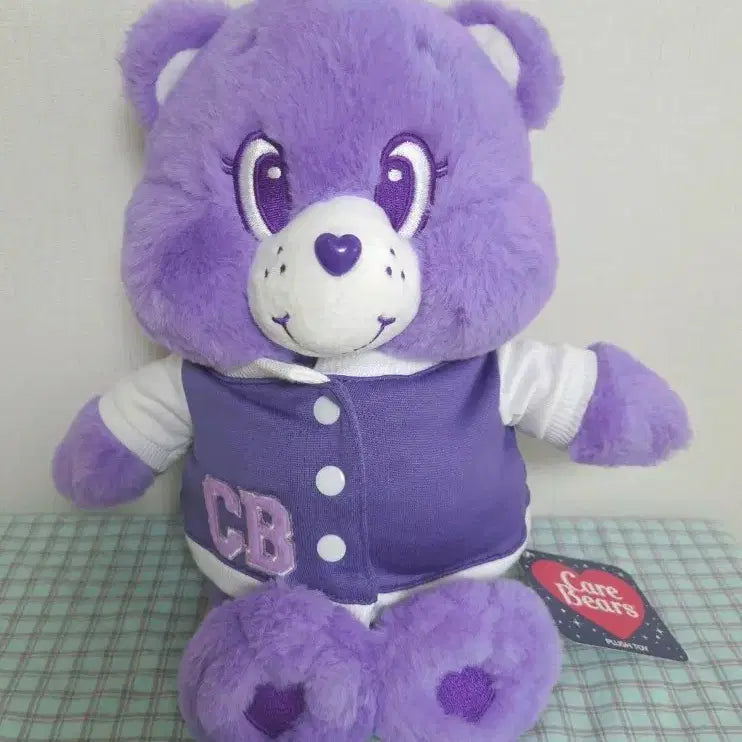 [BUNJANG] Care Bears Purple Baseball Jumper Plush / 케어베어 퍼플 야구 점퍼 인형 보라색