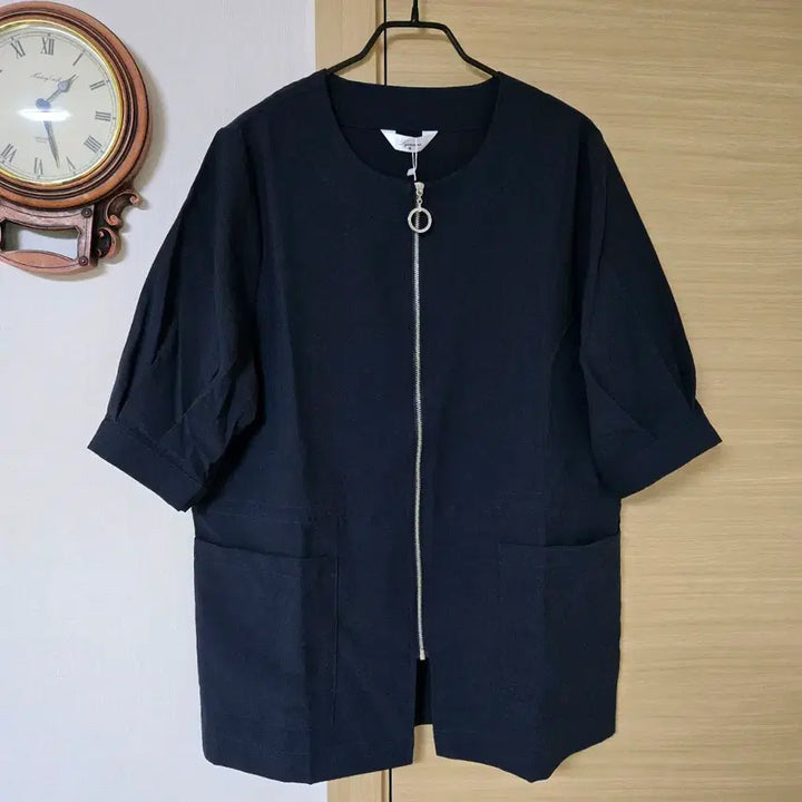 [BUNJANG] Lycienne Round String Zipper-Up Jacket Navy / [새상품] 리센느(Lycienne) 라운드 스트링 지퍼업 자켓