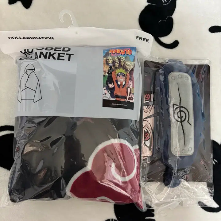 [BUNJANG] SPAO Naruto Akatsuki Blanket + Itachi Sleep Mask Bundle Set (Sealed) / 미개봉/일괄) 스파오 나루토 아카츠키 담요+이타치 수면안대