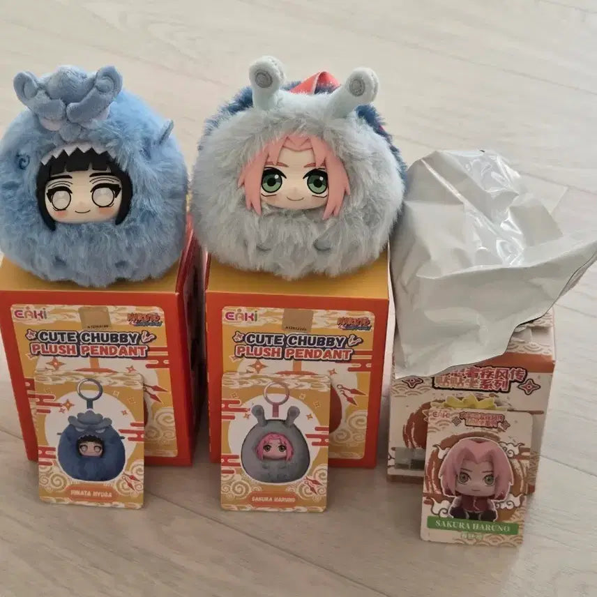 [BUNJANG] Eaki Naruto Sitting Figure &amp; Round Keychain Bundle Set / eaki 나루토 동글키링 앉아 피규어 !!일괄!!