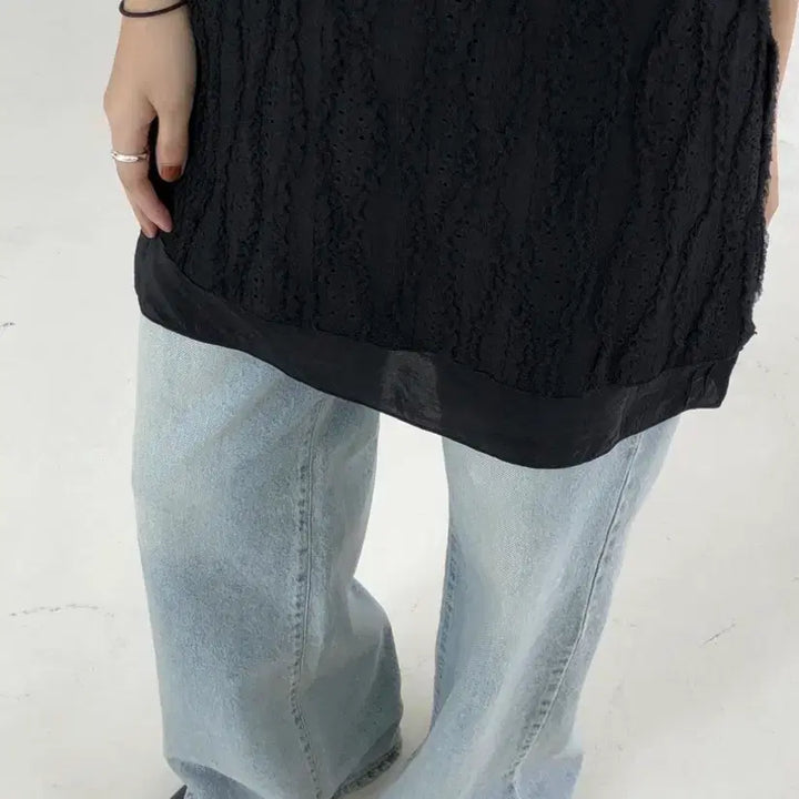 [BUNJANG] Light Wash Semi-Wide Denim Pants / 연청 데님