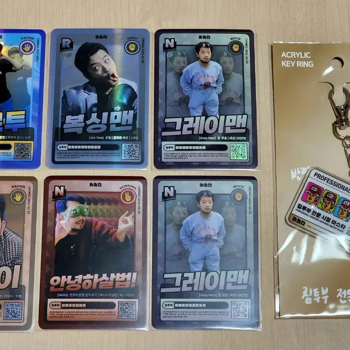 [BUNJANG] Chimchakman Card &amp; Keychain Bundle / 침착맨 카드,키링