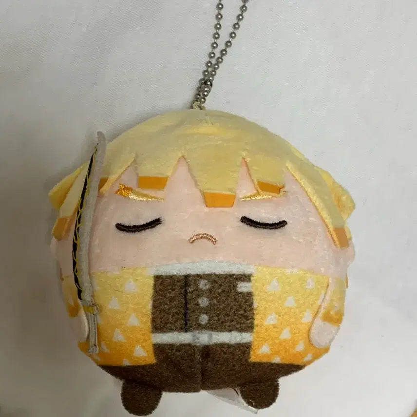 [BUNJANG] Demon Slayer Zenitsu FuwaKororin Plush Keychain - Authentic Japanese / 귀멸의 칼날 젠이츠 후와코로링 인형 키링 / 일본 정품