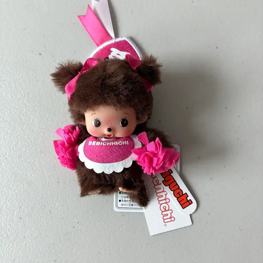 [BUNJANG] Authentic Monchhichi Bebechichi Cheerleader Pink Plush / (정품)몬치치 베베치치 치어리더