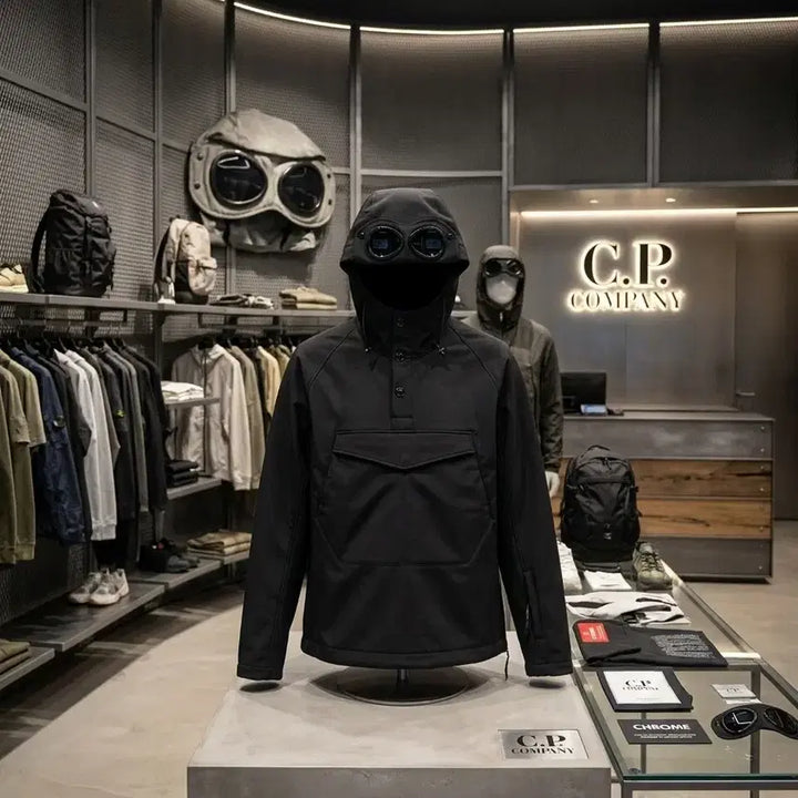 [BUNJANG] C.P. Company Chrome Goggle Hood Anorak Jacket Black XL / CP 컴퍼니 크롬 고글 후드 아노락 자켓 (블랙,XL)
