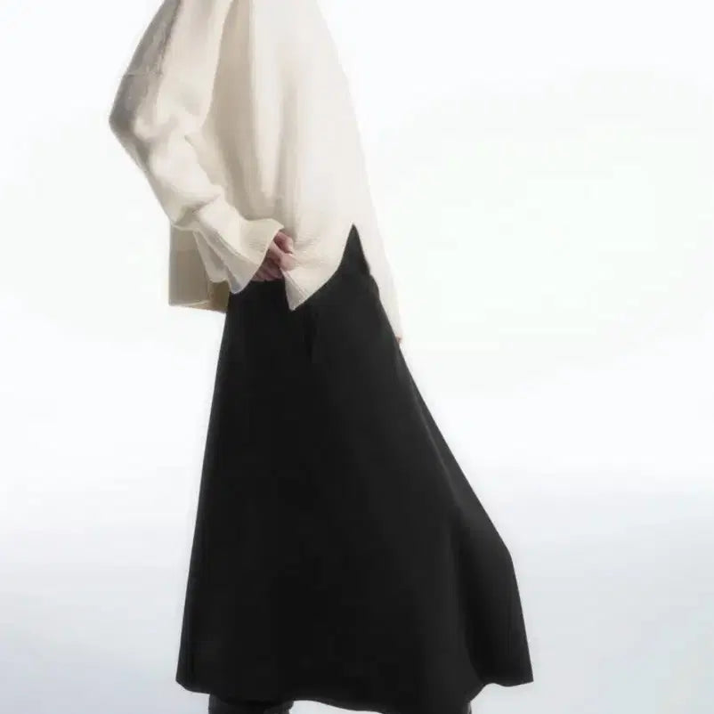[BUNJANG] COS Tailored Wool Midi Wrap Skirt Black / 코스 테일러드 울 미디 랩 스커트 블랙