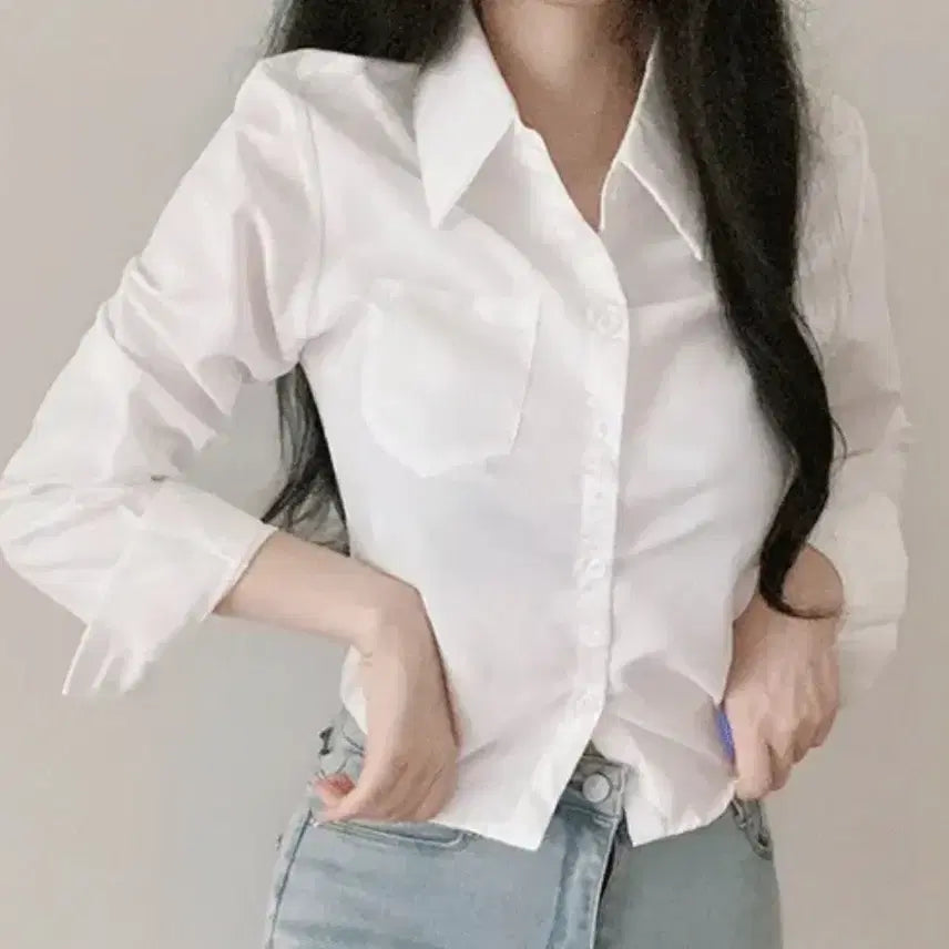 [SOLD OUT] 크롭 셔츠 (새상품) 택포