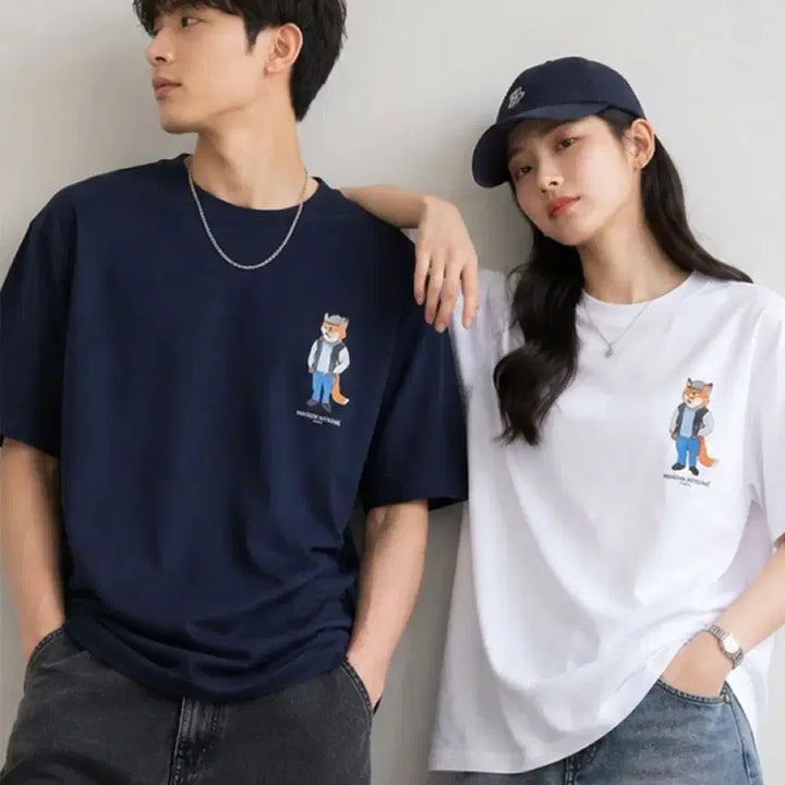 [BUNJANG] Maison Kitsune Fox Oversized T-shirt / 메종 드레스드 폭스 오버사이즈 티셔츠