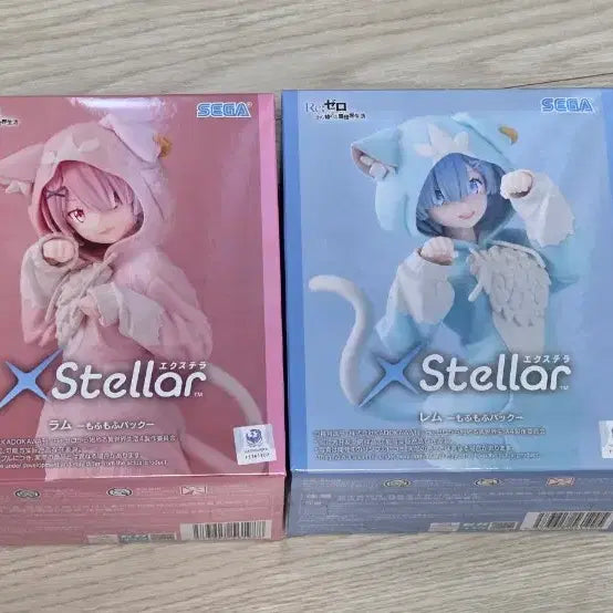 [BUNJANG] Sega Re:Zero Rem/Ram Cat Hoodie Figure Bundle Set (Sealed) / (미개봉) 세가 리제로 렘/람 고양이 후드 피규어 일괄