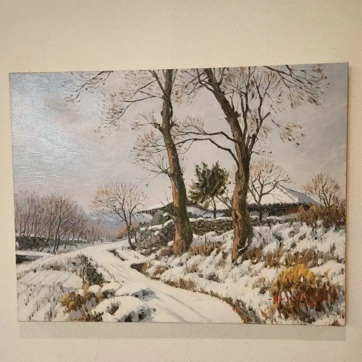 [BUNJANG] Kim Geun-soo "Winter Landscape" Oil Painting / [서정적인 겨울의 기억, 김근수 작가의 설경]