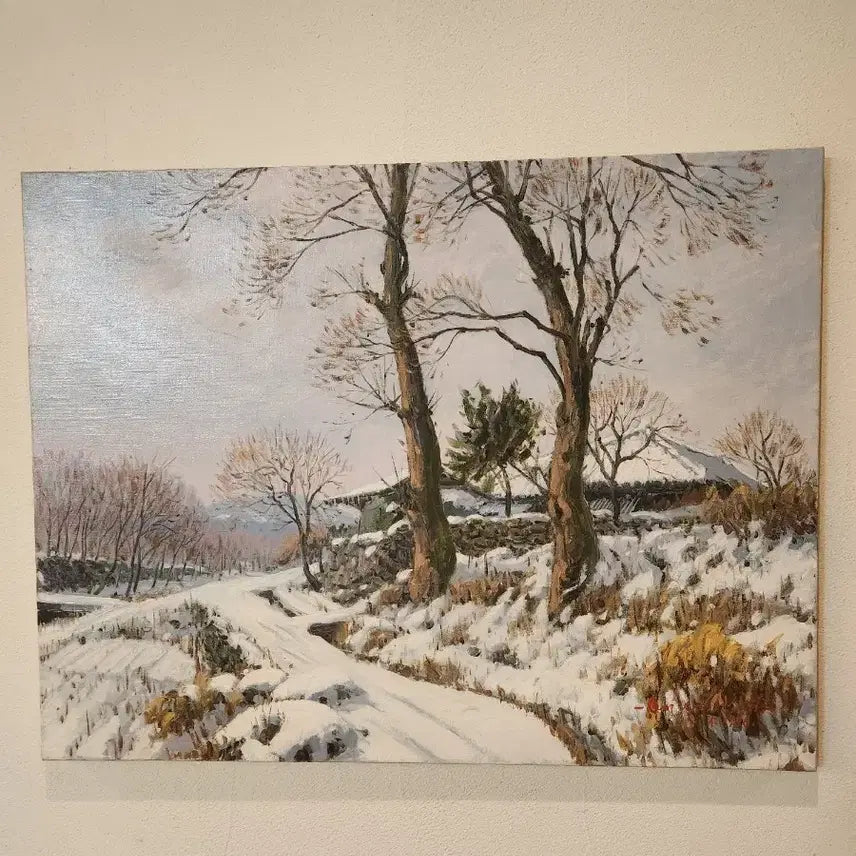 [BUNJANG] Kim Geun-soo "Winter Landscape" Oil Painting / [서정적인 겨울의 기억, 김근수 작가의 설경]