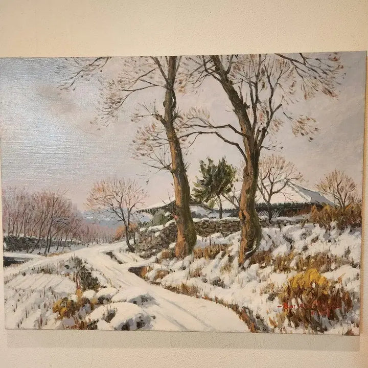 [BUNJANG] Kim Geun-soo "Winter Landscape" Oil Painting / [서정적인 겨울의 기억, 김근수 작가의 설경]