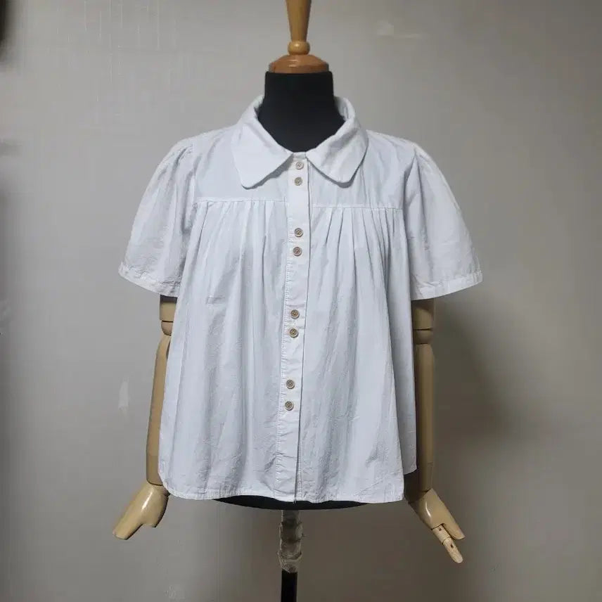 [BUNJANG] Plastic Island White Puff Sleeve Blouse / 플라스틱아일랜드 블라우스 F