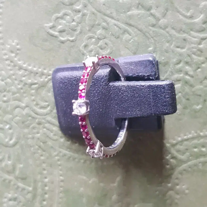 [BUNJANG] Ruby and White Stone Silver Ring / 루비 실버 반지