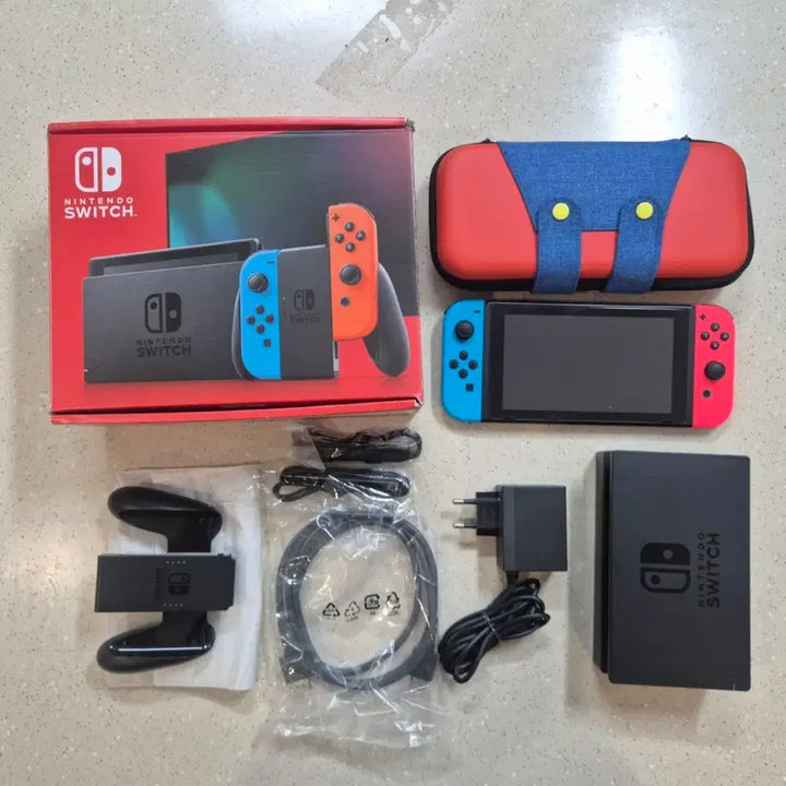 [BUNJANG] Nintendo Switch Neon Red/Blue (Battery Improved) - 2023 Model / 23년식 닌텐도 스위치 네온 레드/블루 배터리개선판