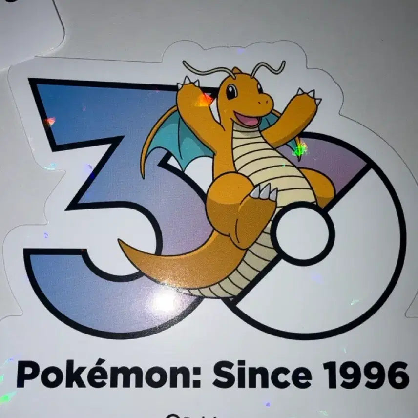 [BUNJANG] Pokemon 30th Anniversary Dragonite Logo Sticker / 포켓몬스터 30주년 로고 스티커 망나뇽