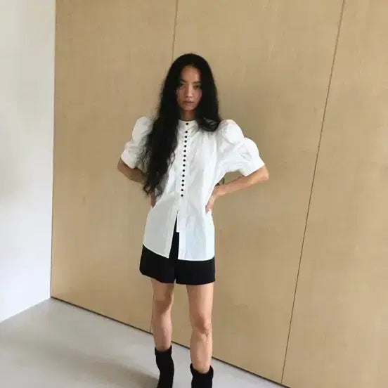 [BUNJANG] Haveben Puff Sleeve Blouse White / 해브빈 퍼프 블라우스 havebin