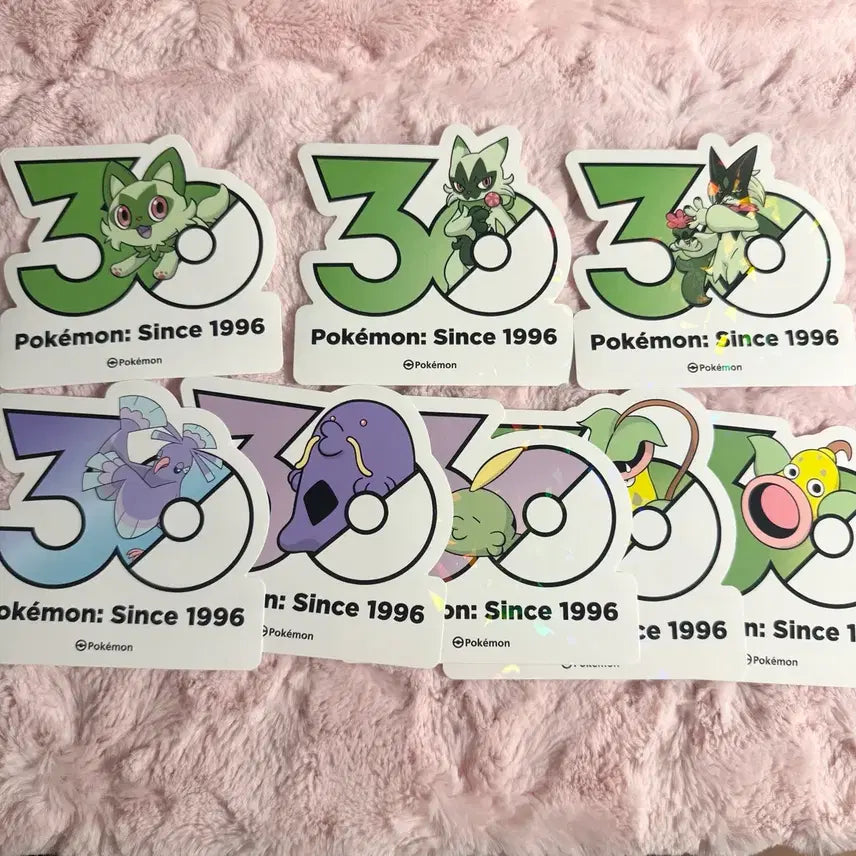 [BUNJANG] Pokemon 30th Anniversary Logo Sticker Bundle / 포켓몬스터 30주년 로고 스티커 나오하 나로테 마스카나 춤추새 일괄