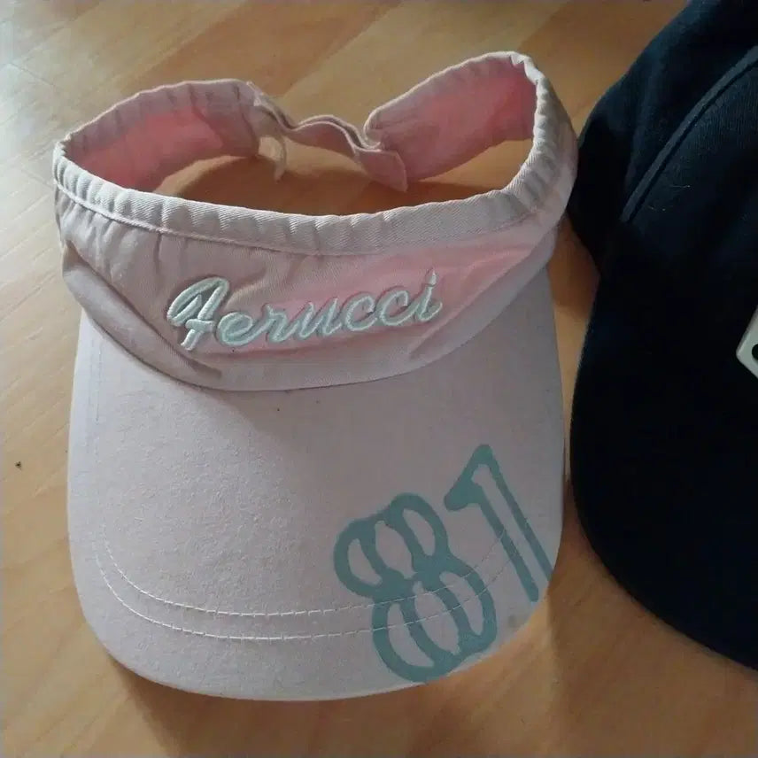 [BUNJANG] Ferucci Sun Cap (Pink) &amp; Dice Ball Cap (Black) Set / 페루치 썬캡 핑크 + 주사위 볼캡 블랙