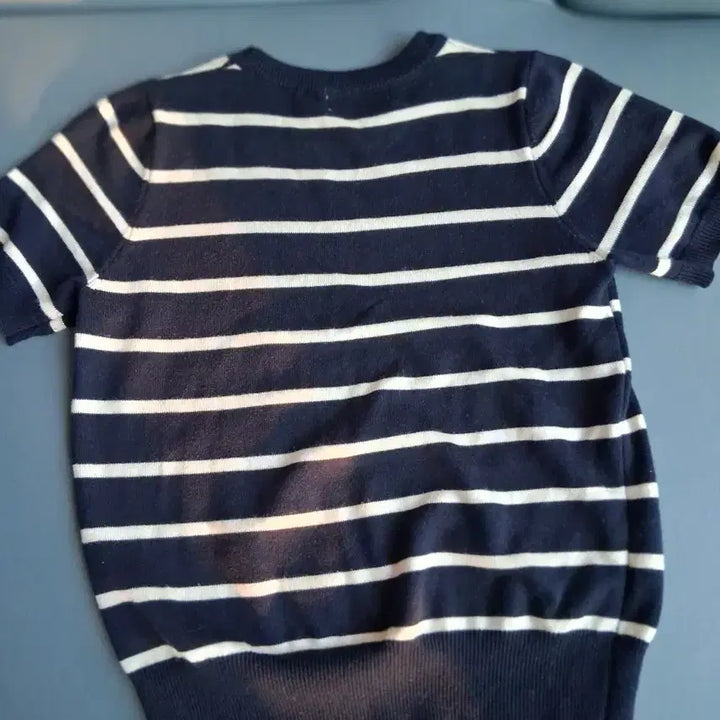 [BUNJANG] Navy Stripe Short Sleeve Knit / 네이비 스트라이프반팔 니트