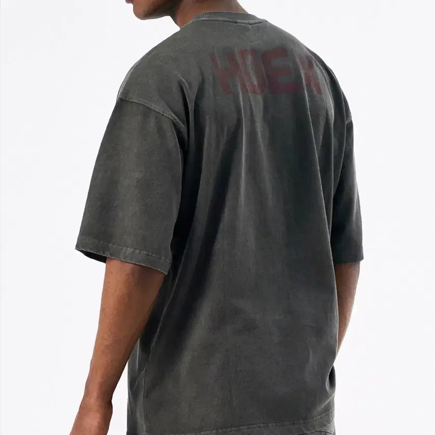 [BUNJANG] HDEX Pigment Short Sleeve T-Shirt (Charcoal, XXL) / XXL 2XL HDEX 메인 백 로고 피그먼트 숏 슬리브 반팔 티셔츠