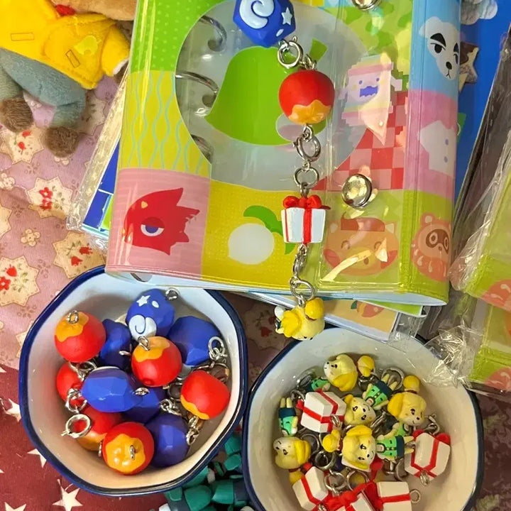 [BUNJANG] Animal Crossing Character Charm Set (4 Types Bundle) / 동물의숲 줄줄이 키링 4종 세트 일괄 판매 모동숲 피규어 쿠지 고전 인형