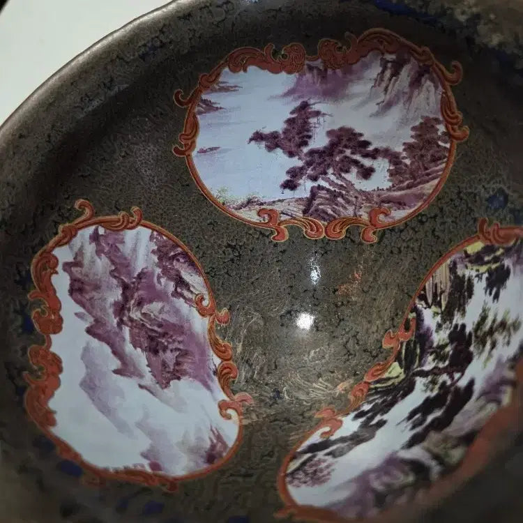 [BUNJANG] Joseon Dynasty Celadon Iron-Painted Landscape Teabowl (Diameter 14cm) / 송대 철화 산수문 다완 지름14cm 무료배송