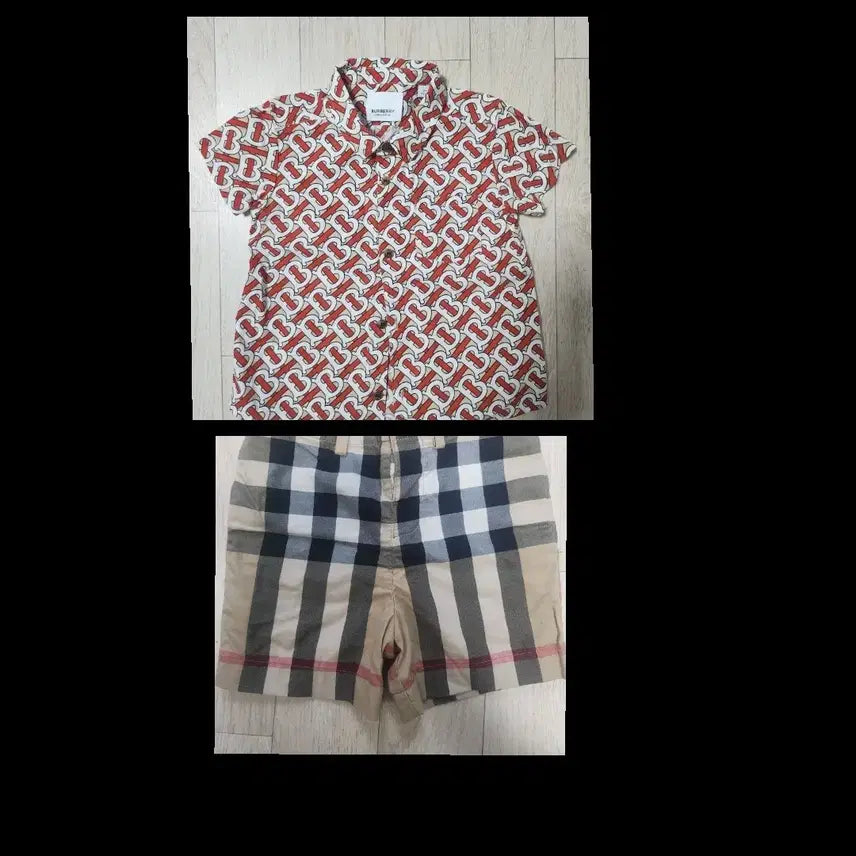 [BUNJANG] Burberry Kids New Label Set - Shirt and Shorts (2Y) / 뉴라벨.정품.2벌일괄) 2y 버버리 키즈 세트 버버리키즈 남방 반바지