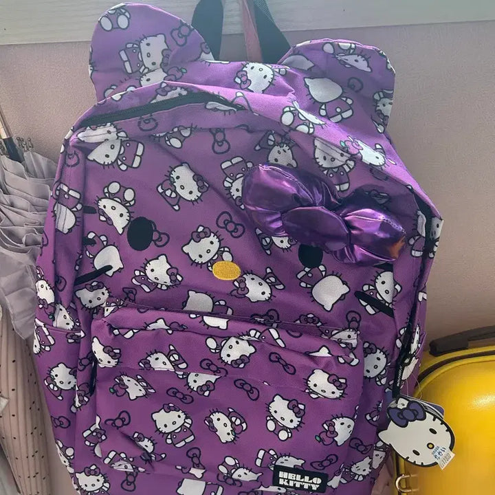 [BUNJANG] Sanrio Classic Hello Kitty Lavender Backpack / 산리오 고전 헬로 키티 라벤더 보라 백팩 가방 새상품