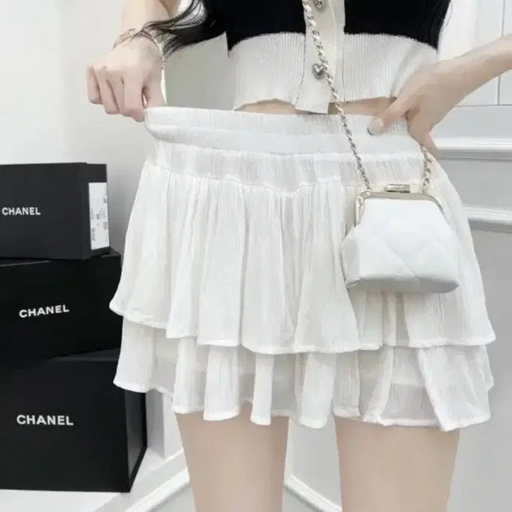 [BUNJANG] Frilled Skirt Pants (Black/White) / 캉캉 스커트 팬츠 블랙, 화이트 잔느 순느 유어로즈 수입의류