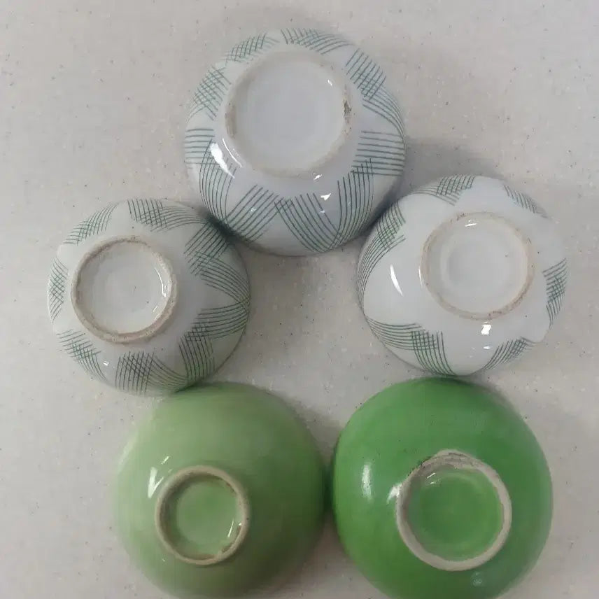 [BUNJANG] Vintage Korean Porcelain Bowl Set of 5 / 59.근대사 수집품  외사기 복복, 쌍희 그릇 5개 세트