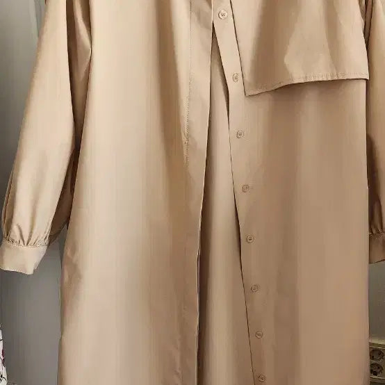 [BUNJANG] Code:z Combined Beige Long Shirt Dress / 코데즈컴바인 원피스