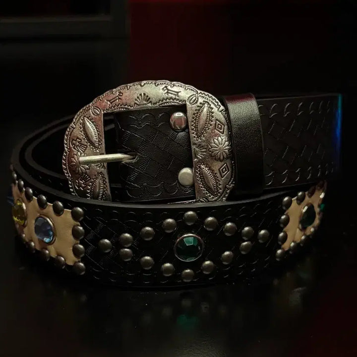 [BUNJANG] Vintage Gemstone Street Belt / 빈티지 잼스톤 스트릿 벨트 새상품