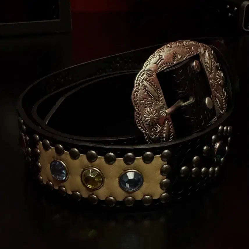 [BUNJANG] Vintage Gemstone Street Belt / 빈티지 잼스톤 스트릿 벨트 새상품