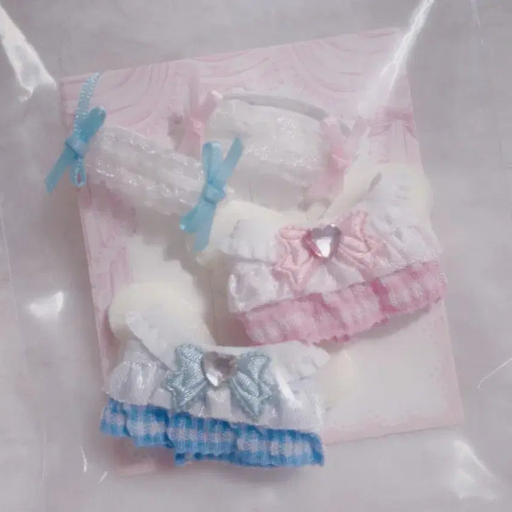 [BUNJANG] Sylvanian Families Baby Doll Dress Set (Sky x Pink) / 실바니안옷 아기 원피스 페어 헤도레 세트 (하늘 x 분홍)