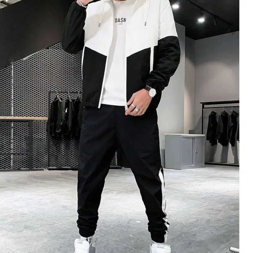 [BUNJANG] Color Block Windbreaker Set / 컬러블록 윈드브레이커 세트