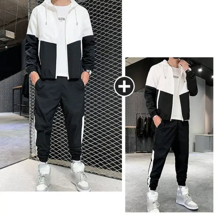 [BUNJANG] Color Block Windbreaker Set / 컬러블록 윈드브레이커 세트