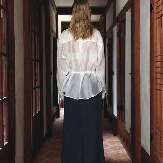 [BUNJANG] Sijou See-Through Shirt New / 시아쥬 시스루 셔츠 새상품
