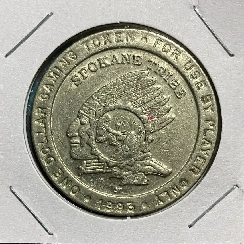 [BUNJANG] 1993 Spokane Tribe American Casino Game Token Dollar Coin / [희귀/수집용] 1993년 미국 인디언 스포캔 부족 1달러 카x노 게임