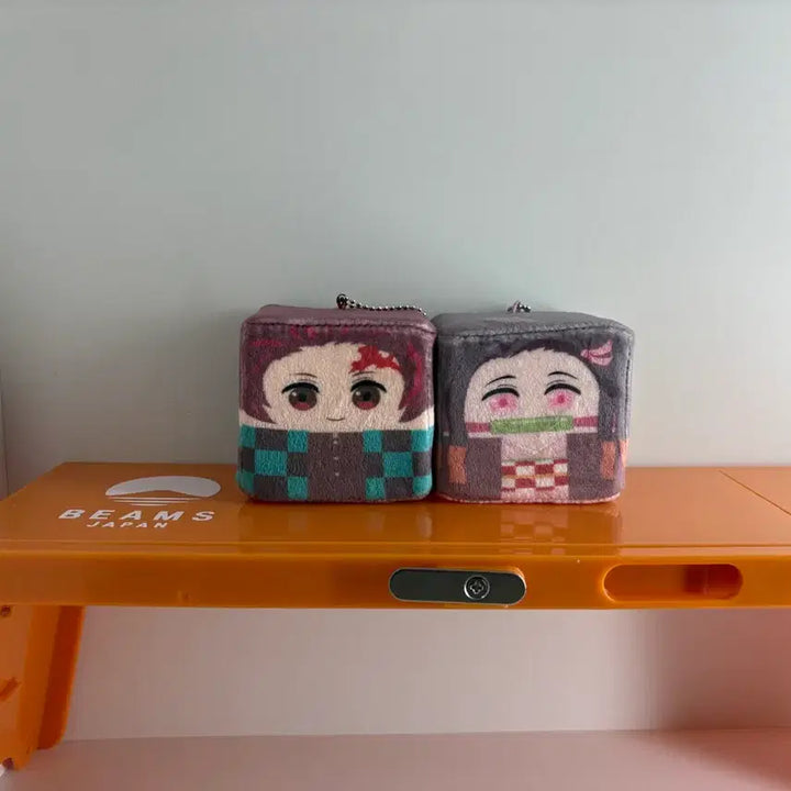 [BUNJANG] Demon Slayer Tanjiro Nezuko Square Plush Keychain / 귀멸의 칼날 탄지로 네즈코 정사각형 인형 키링