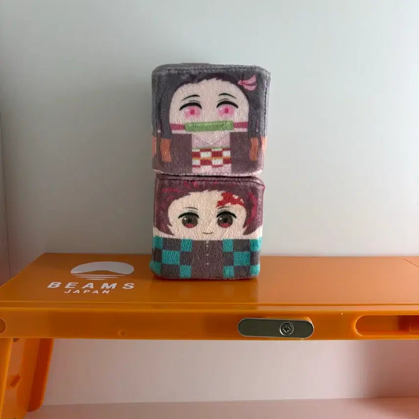 [BUNJANG] Demon Slayer Tanjiro Nezuko Square Plush Keychain / 귀멸의 칼날 탄지로 네즈코 정사각형 인형 키링