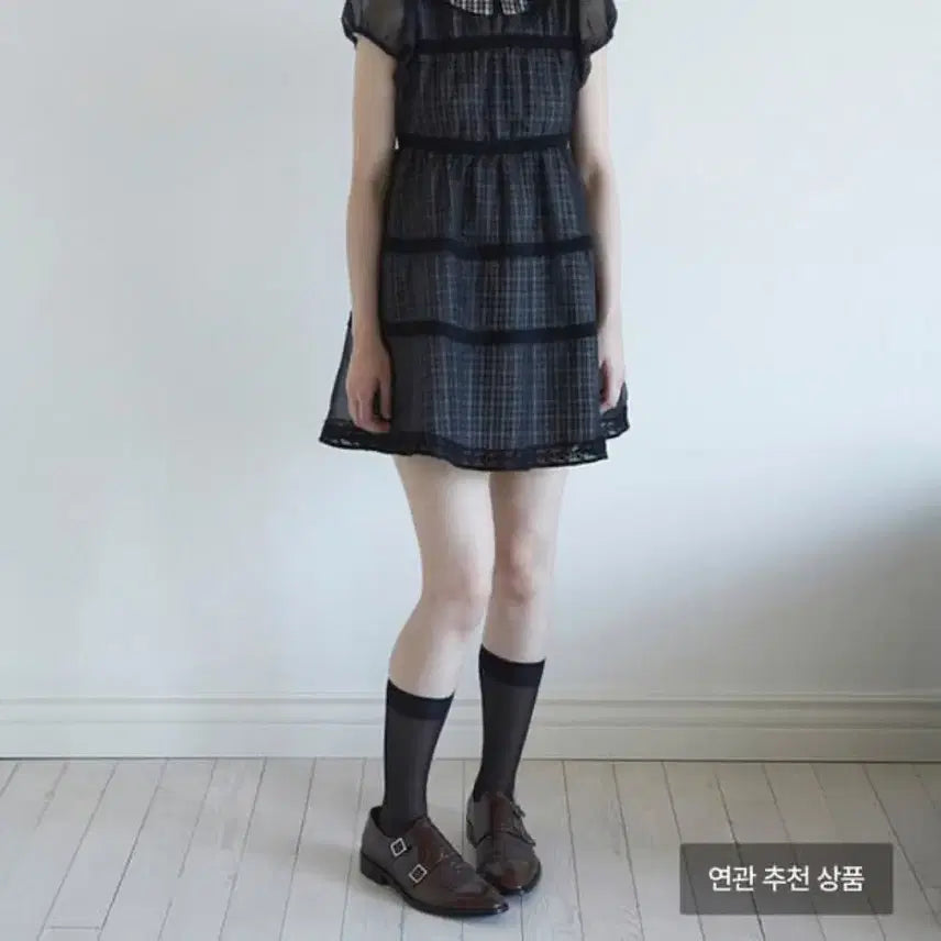 [BUNJANG] Dare Check Puff Mini Dress / 데어드 체크 퍼프 미니 원피스 고스로리 공겜여주 모리걸 갸루