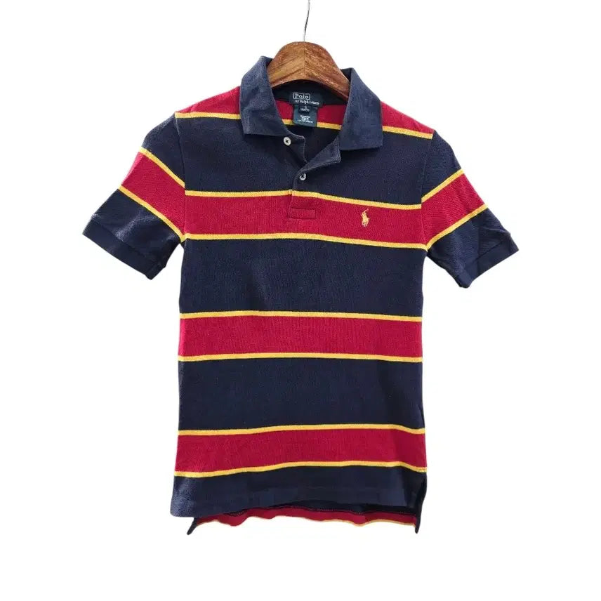 [BUNJANG] Polo Ralph Lauren Striped Short Sleeve Polo Shirt Navy Red S / [프립]S/폴로 랄프로렌 스트라이프 반팔 카라티 네이비 레드