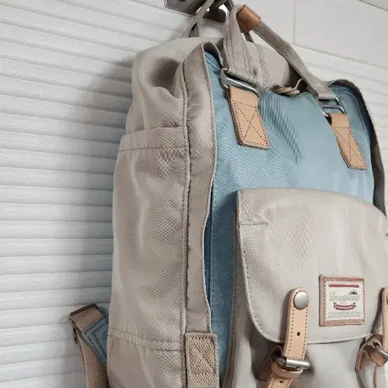 [BUNJANG] Doughnut Backpack Light Blue/Beige / 도넛 백팩 라이트블루/베이지