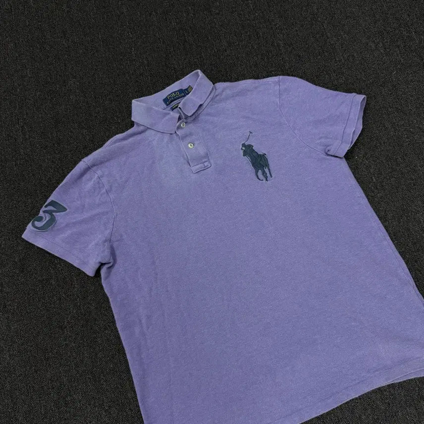 [BUNJANG] Polo Ralph Lauren Lilac Big Pony PK T-Shirt / 폴로 랄프로렌 연보라 빅포니 PK 카라반팔티