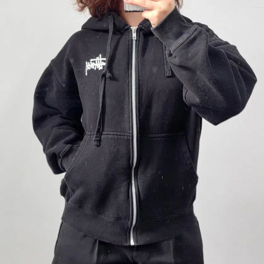 [BUNJANG] Stussy Basic Zip-Up Hoodie Black (Size S) / [프립]S/스투시 후드 집업 블랙